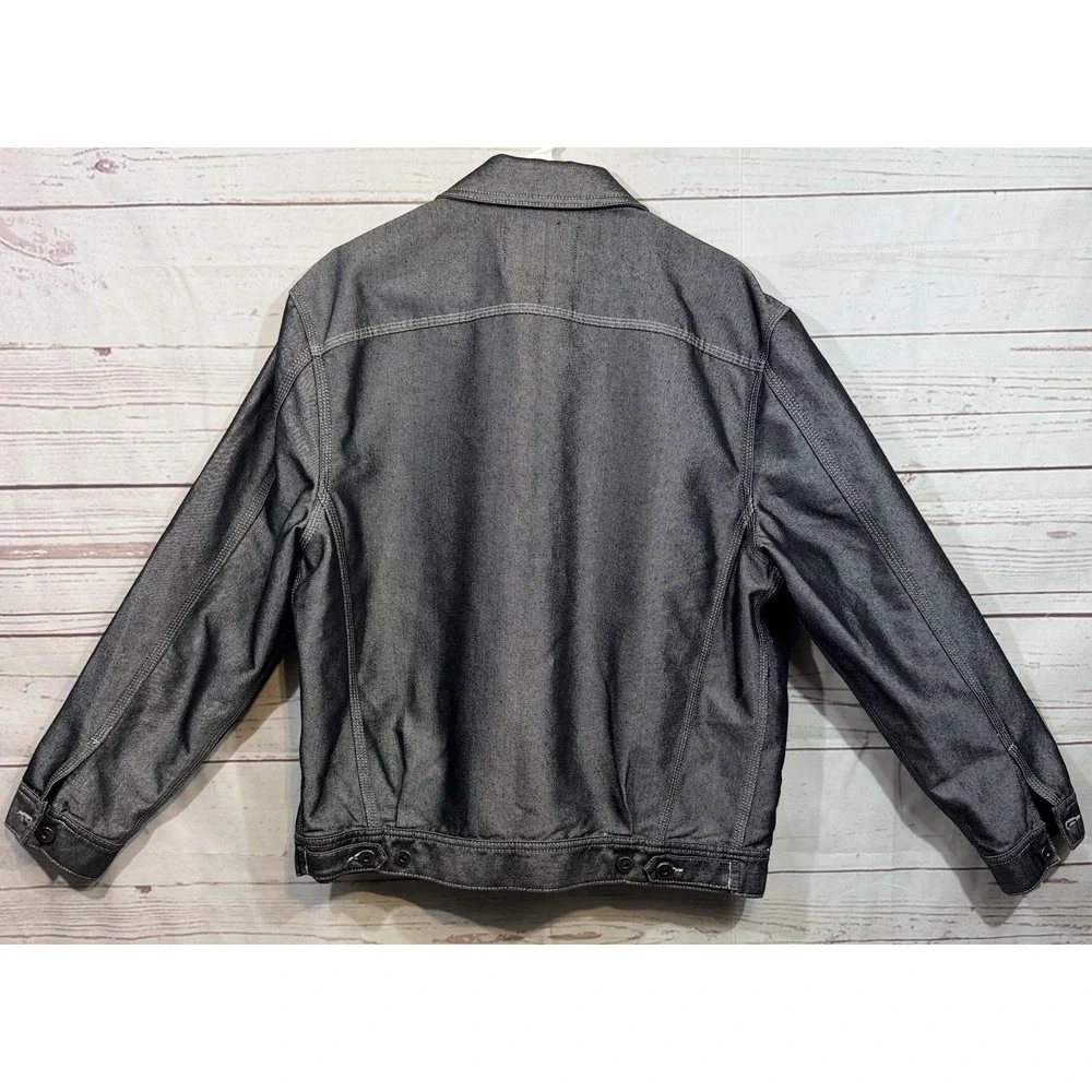 Vintage Guess Jeans Jacket Mens Medium Gray Denim Trucker Made USA Button 90s